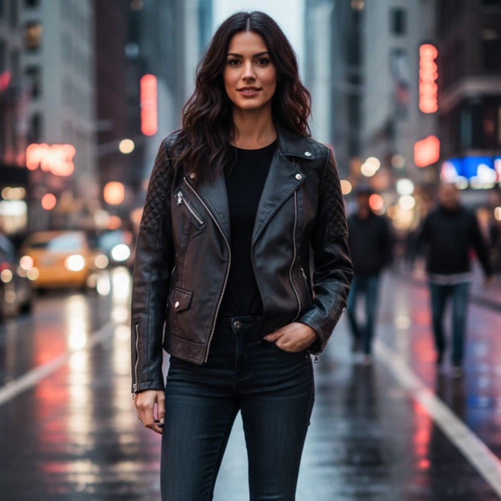 Express Black Leather Moto Jacket